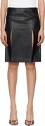 Attico Tailored Leather Skirt with Slits