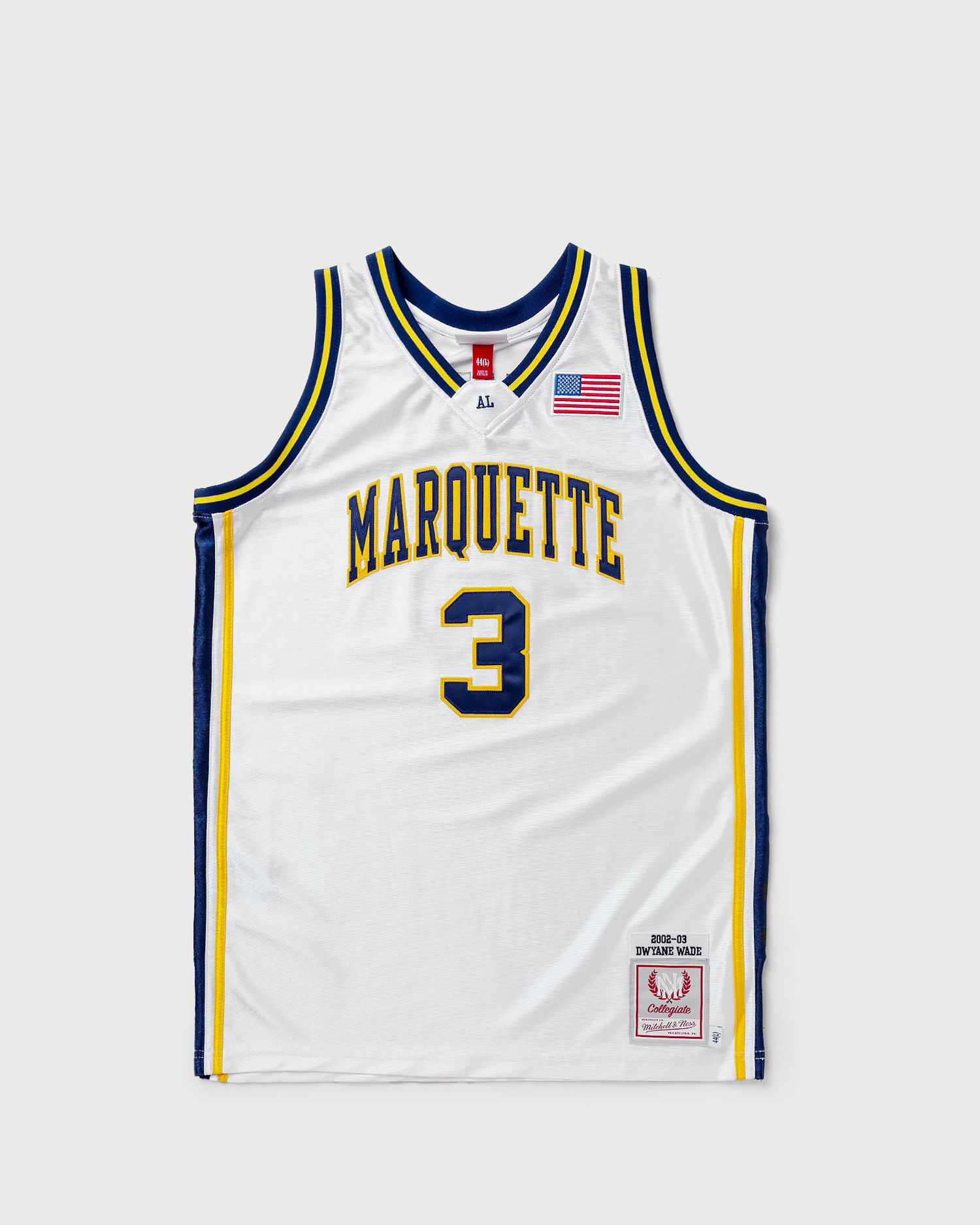 Dres Mitchell & Ness NCAA AUTHENTIC JERSEY UNIVERSITY MARQUETTE 2002-03 DWYANE WADE #3 Biela | AJY54490-MAU02DWAWHIT, 0