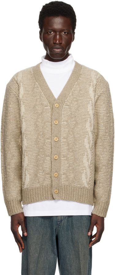 Sveter BEAMS BEAMS PLUS Heavy Cable Pattern Cardigan Béžová | 38150206156, 0