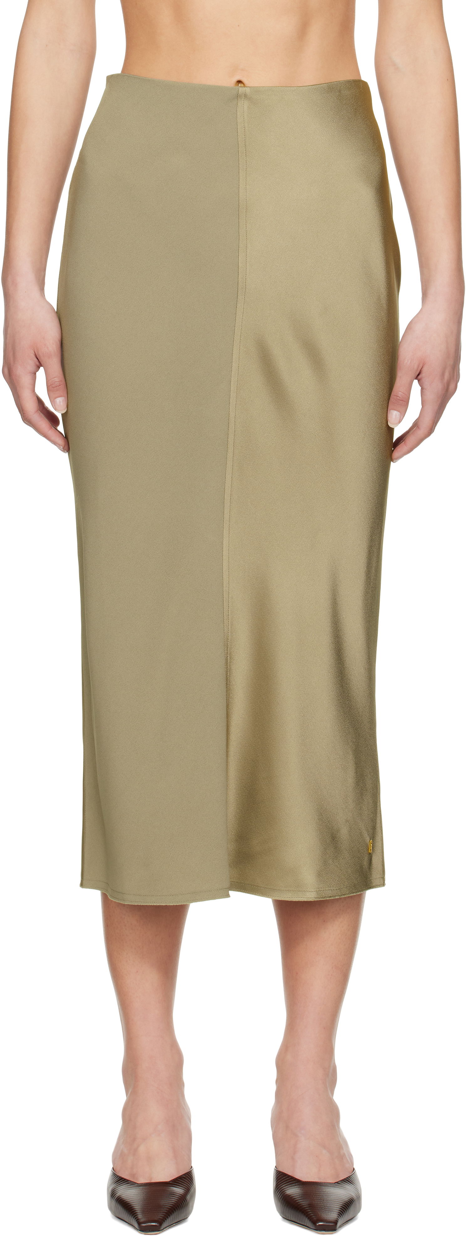 Sukňa AMI AMI Paris Straight Midi Skirt Zelené | FSK266.AC0014, 0