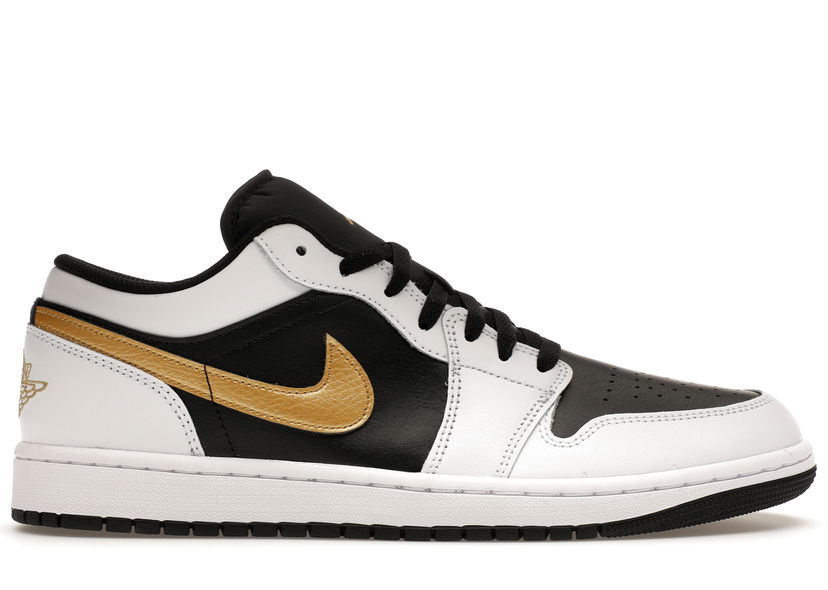 Tenisky a topánky Jordan Jordan 1 Low White Black Metallic Gold Swoosh Biela | 553558-172