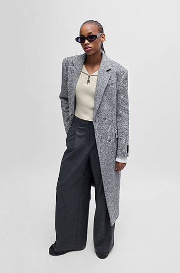 Sveter BOSS Cropped Sweater with Logo Zip Puller Biela | 50522545, 1