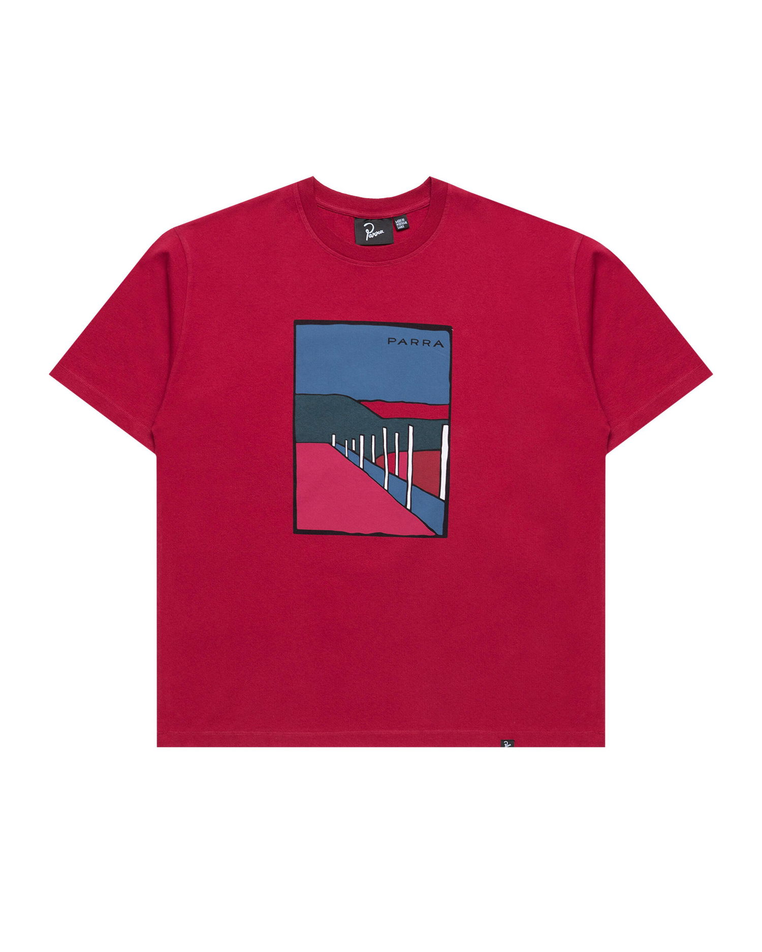 Tričko By Parra Parra Beach Parking Graphic T-Shirt Červená | 54205, 0