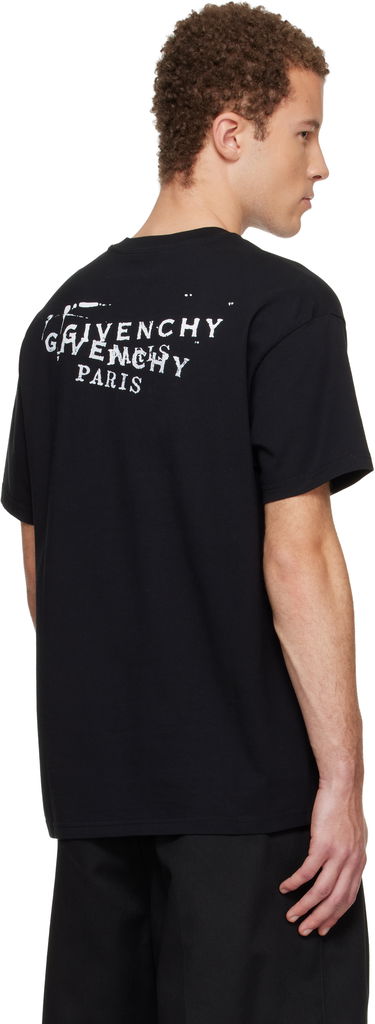 Tričko Givenchy 'GIVENCHY' Stamp Print T-shirt Čierna | BM71NK3YSA001, 2