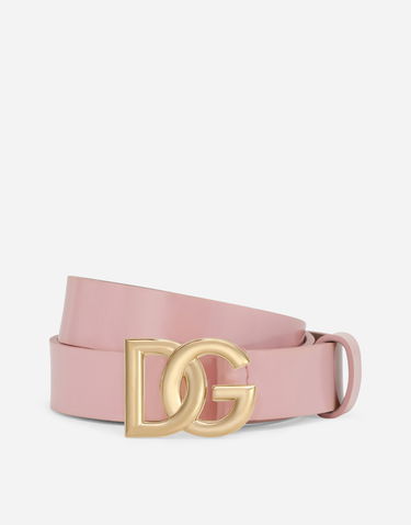 Opasok Dolce & Gabbana Dolce & Gabbana Patent Leather Belt With DG Logo Ružová | EE0062A147180416, 0