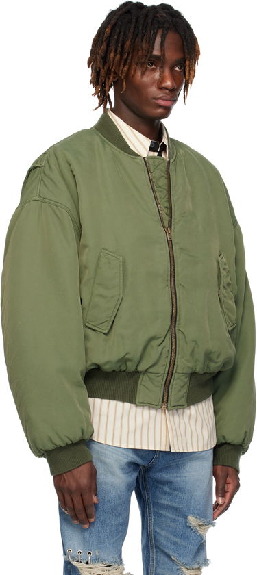 Bomber bunda We11done We11done Curved Bomber Jacket Zelené | WD-JP0-25-005-U-KK, 1
