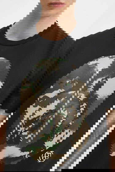 Tričko BAPE A Bathing Ape Map Camo APE Head Shark T-Shirt Čierna | 1L30110023, 3