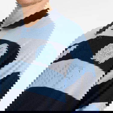 Tričko BAPE A Bathing Ape Jacquard Multi Logo Stripe Relaxed Fit LS T-Shirt Modrá | 001LTL301309M-NVY, 5