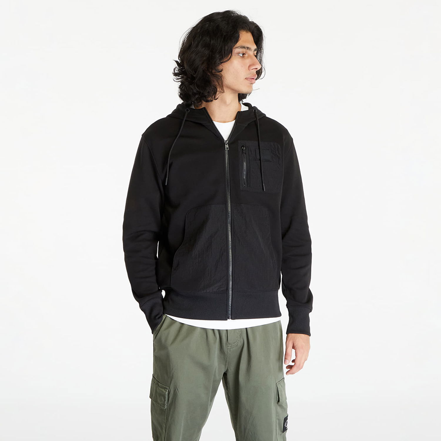 Bunda CALVIN KLEIN Jeans Mix Full Zip Throug Black Čierna | J30J324101 BEH, 0