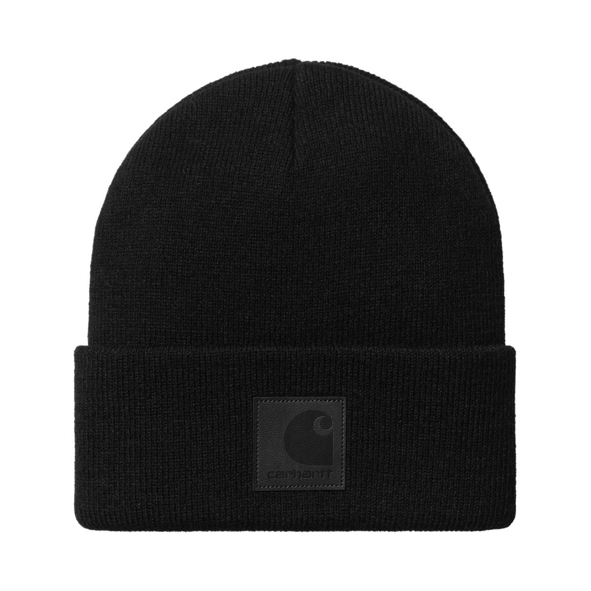 Kulicha Carhartt WIP Black Logo-Patch Ribbed Beanie Čierna | I034369_2, 0