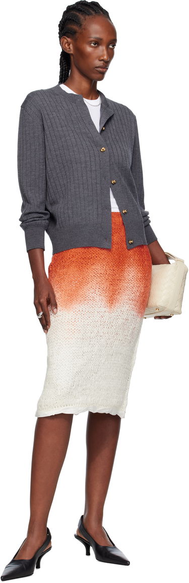 Sveter Bottega Veneta Bottega Veneta Wool Rib Knit Cardigan Šedá | 835337 V5L70, 3