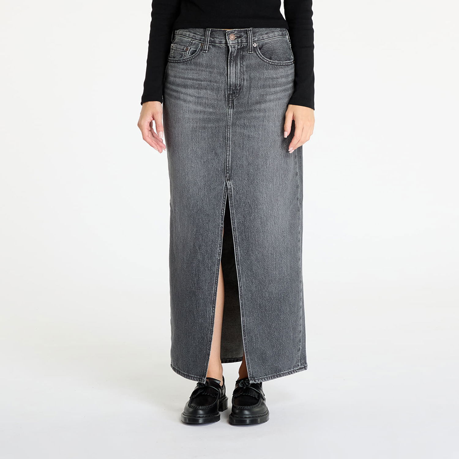 Sukňa Levi's Skirt ® Ankle Column Skirt Black 30 Šedá | A7512-0003, 0