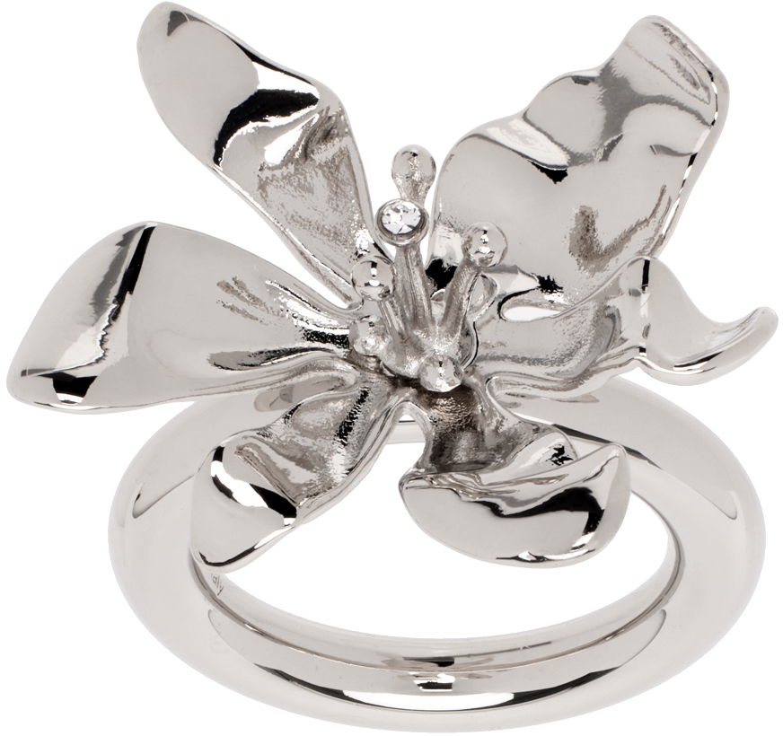 Prsteň Acne Studios Silver Flower Ring Metalická | C50445-, 0