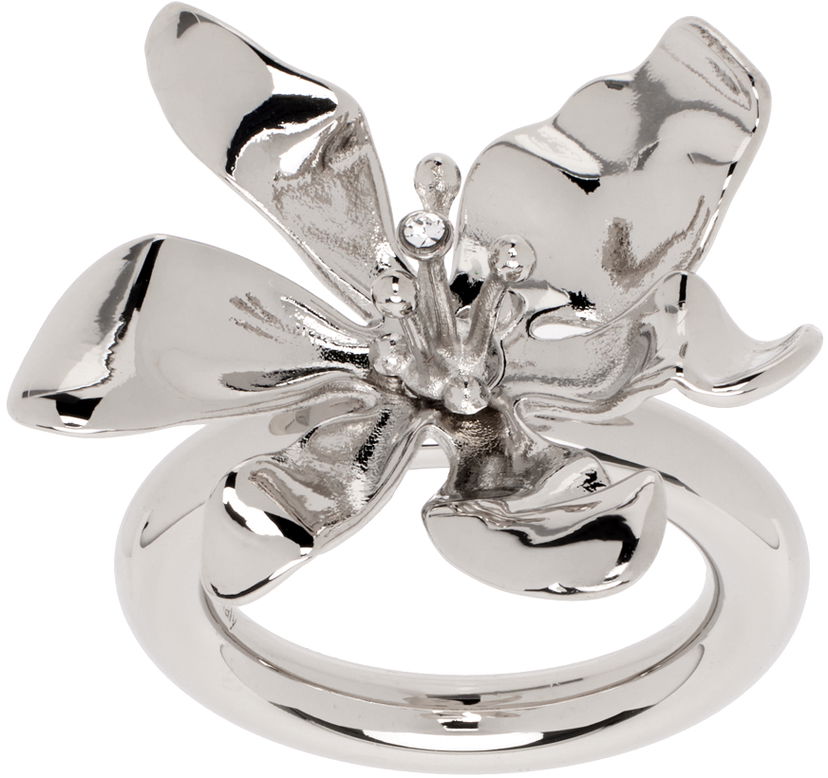 Prsteň Acne Studios Silver Flower Ring Metalická | C50445-