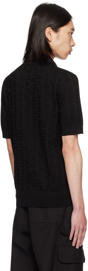 Polo tričko Dolce & Gabbana Dolce&Gabbana Logo Jacquard Polo Čierna | GXZ15TJBSKE, 2