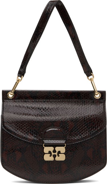 Kabelka GANNI GANNI Small Apo-G Snakeskin Shoulder Bag Hnedá | A6348, 0