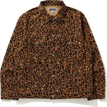 Bunda BAPE Bape Leopard Trucker Jacket Hnedá | 001LJG801015X, 0