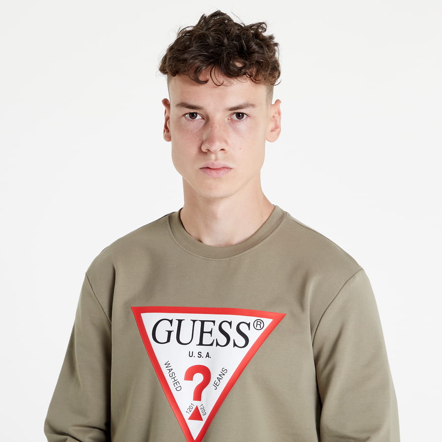 Mikina GUESS Triangl Logo Sweatshirt Zelené | M2YQ37K6ZS1-G9D5, 1