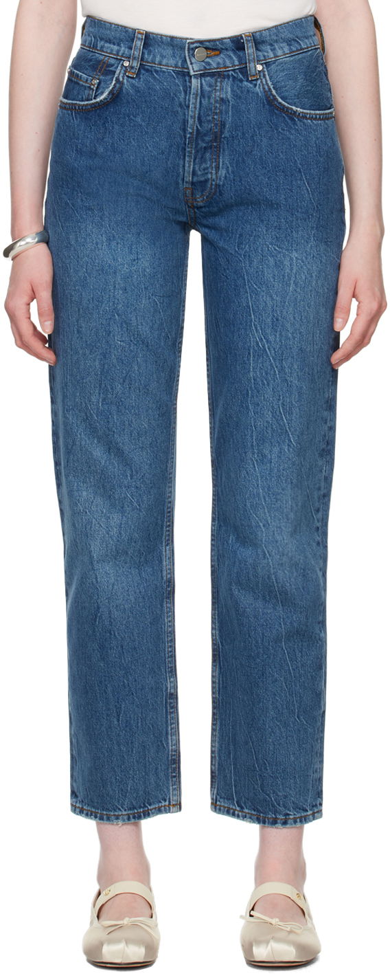 Džínsy Anine Bing ANINE BING Benson Straight Jeans Modrá | A-06-10010-WHD20, 0