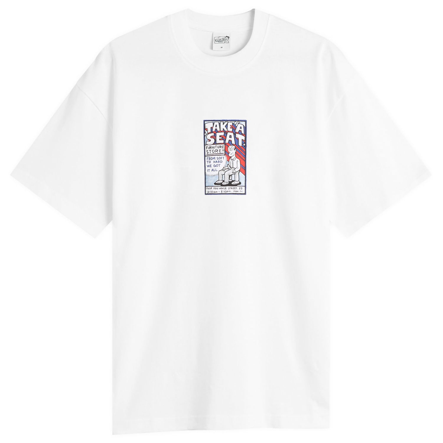 Tričko Polar Skate Co. Take A Seat Graphic T-Shirt, Size Small, Polar Skate Co. Biela | PSC-F25-33-WHT, 1