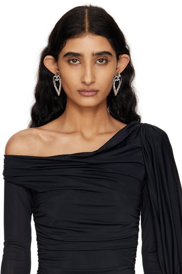 Náušnice Blumarine Blumarine Rhinestone Hearts Drop Earrings Metalická | P522W320A, 2