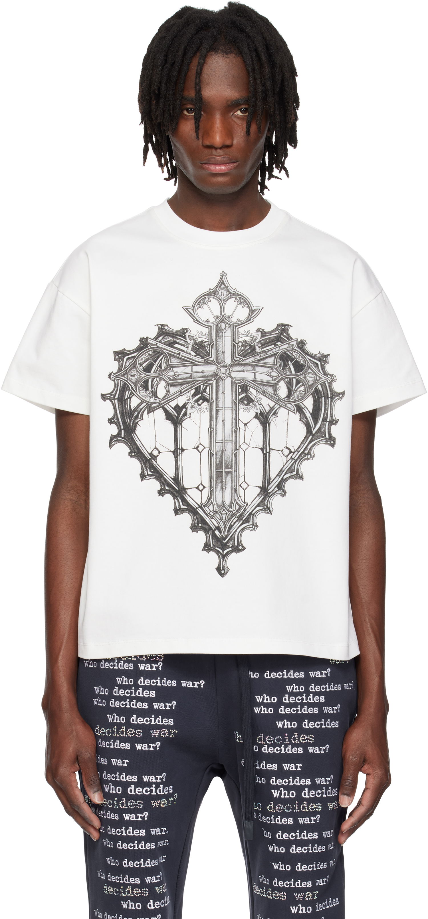 Tričko Who Decides War Who Decides War Sacred Heart Graphic Short Sleeve T-Shirt Biela | 1110480001SS25, 0