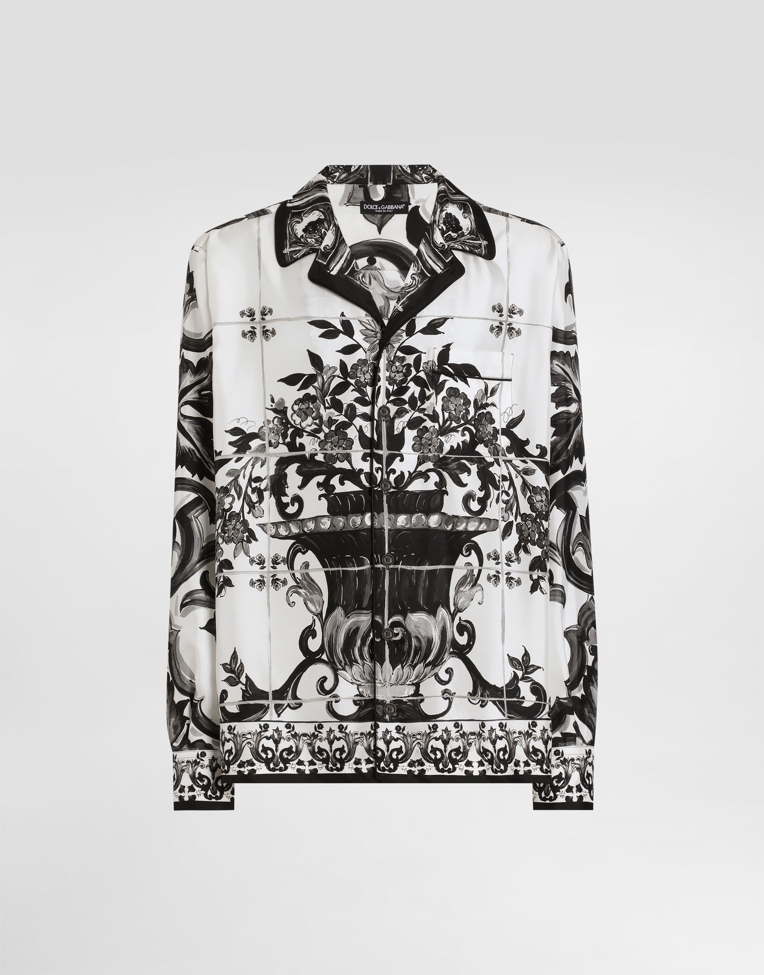 Košeľa Dolce & Gabbana Dolce & Gabbana Majolica Print Twill Vanity Shirt Biela | G5IF1THI1SVIN3TN, 0