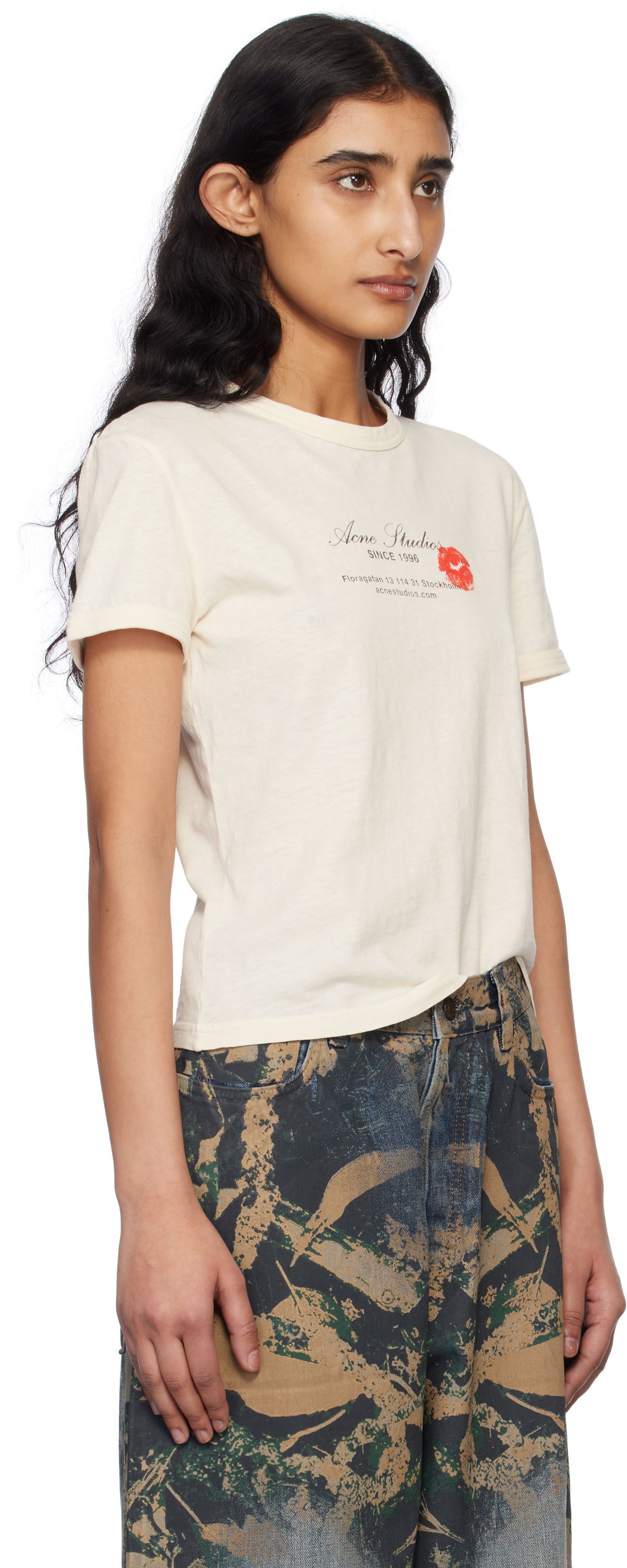 Tričko Acne Studios Acne Studios Logo T-Shirt Béžová | AL0460-, 1