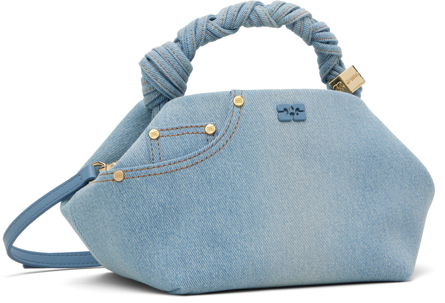 Kabelka GANNI GANNI Small Bou Denim Shoulder Bag Modrá | A6497, 1