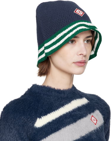 Klobúk Casablanca Casablanca Stripe Crochet Bucket Hat Modrá | APS25-HAT-075-01, 1