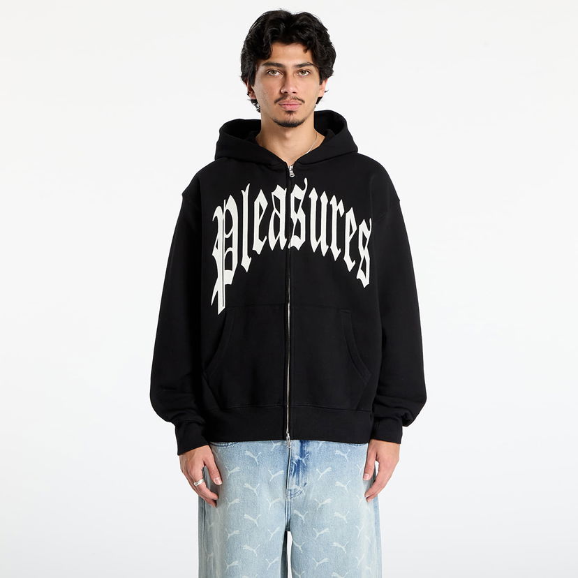 Mikina Pleasures Twitch Zip Hoodie Čierna | P25F026-BLACK