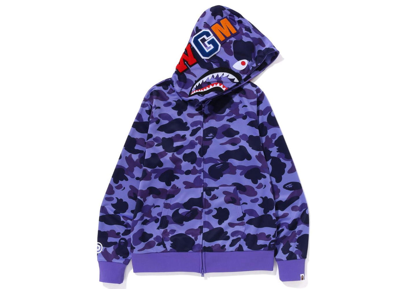 Mikina BAPE 1st Camo Jersey Shark Full Zip Hoodie Fialová | 1I70-115-004, 0