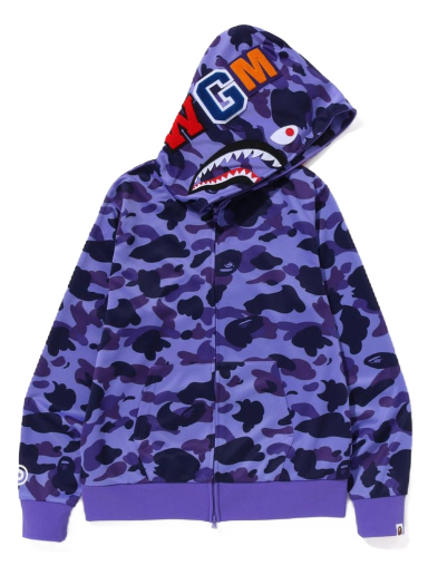 Mikina BAPE 1st Camo Jersey Shark Full Zip Hoodie Fialová | 1I70-115-004