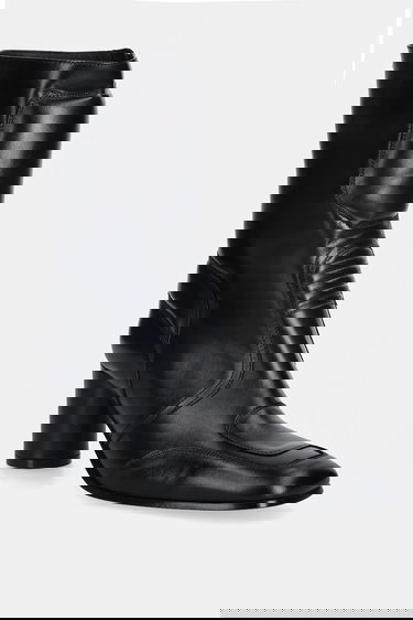 Tenisky a topánky Maison Margiela MM6 Maison Margiela Leather Square Toe Heeled Ankle Boots with Padded Panel Čierna | S66WU0136.P3350.T8013, 0