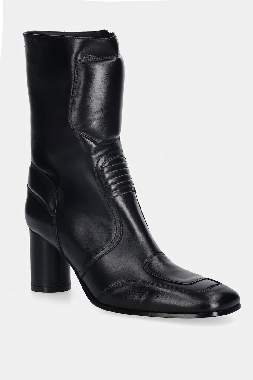 Tenisky a topánky Maison Margiela MM6 Maison Margiela Leather Square Toe Heeled Ankle Boots with Padded Panel Čierna | S66WU0136.P3350.T8013
