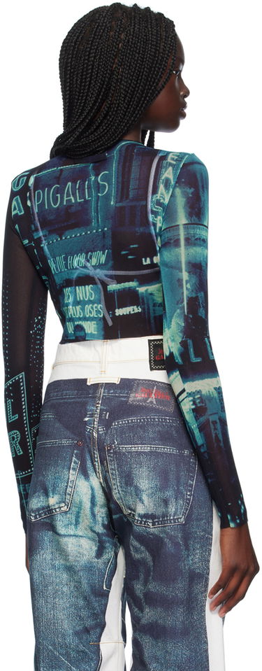 Crop Top Jean Paul Gaultier Gaultier 'The Pigalle Crop' Long Sleeve T-shirt Rôznofarebný | 24/30-F-TO205-T552-59560100, 2
