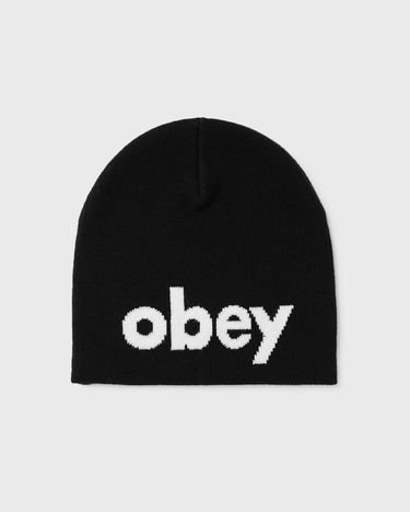 Kulicha OBEY Knit Beanie with Lowercase Lettering Čierna | 100030191-BLK, 0