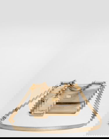 Kabelka Dolce & Gabbana My Sicily Pebbled Leather Top Handle Flap Bag Metalická | BB7864BZ6488H945, 0