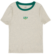 Ribbed Contrast Trim T-Shirt with Lime Slice Embroidery