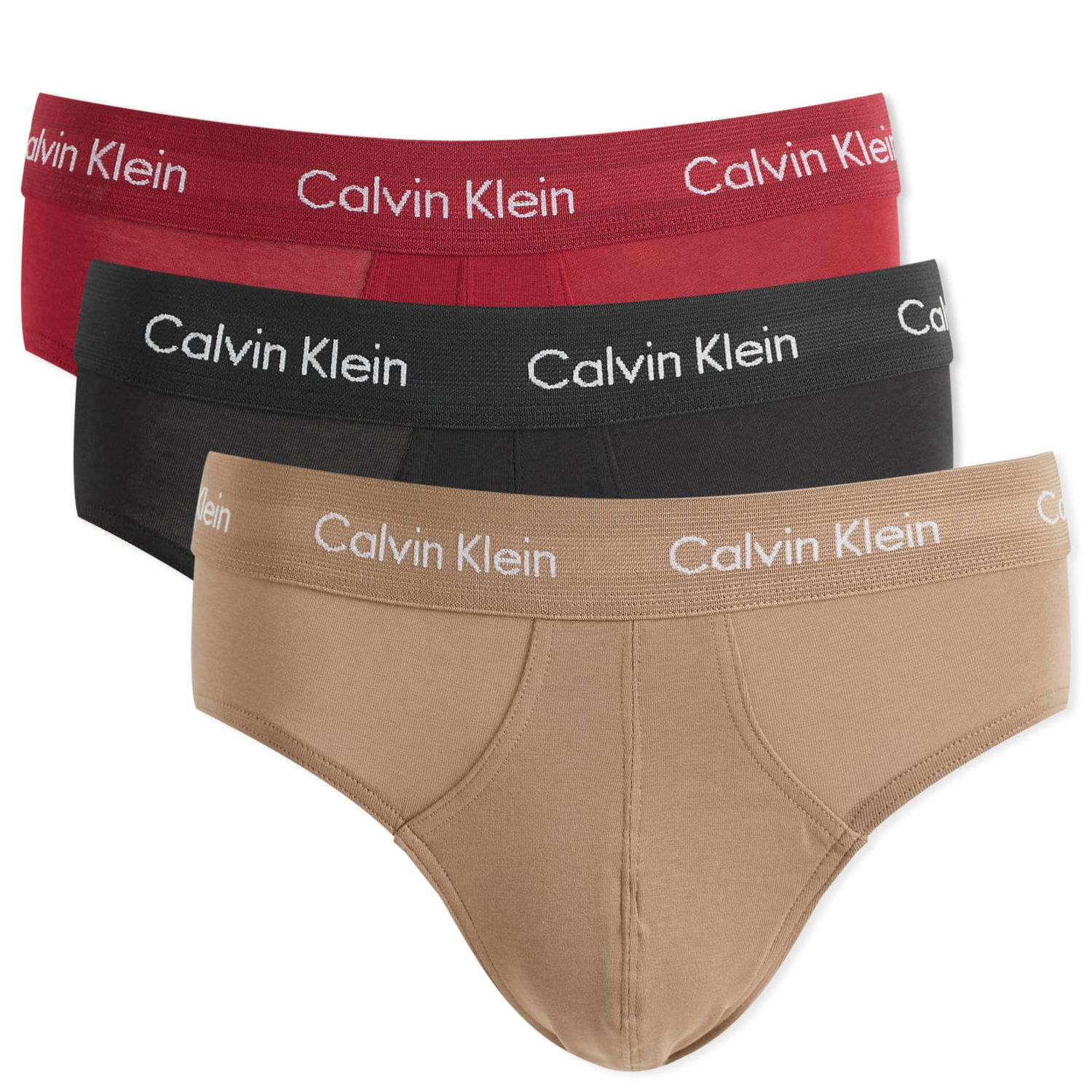 Body CALVIN KLEIN 3-Pack Hip Briefs, Size Large Hnedá | 0000U2661GNOO, 0