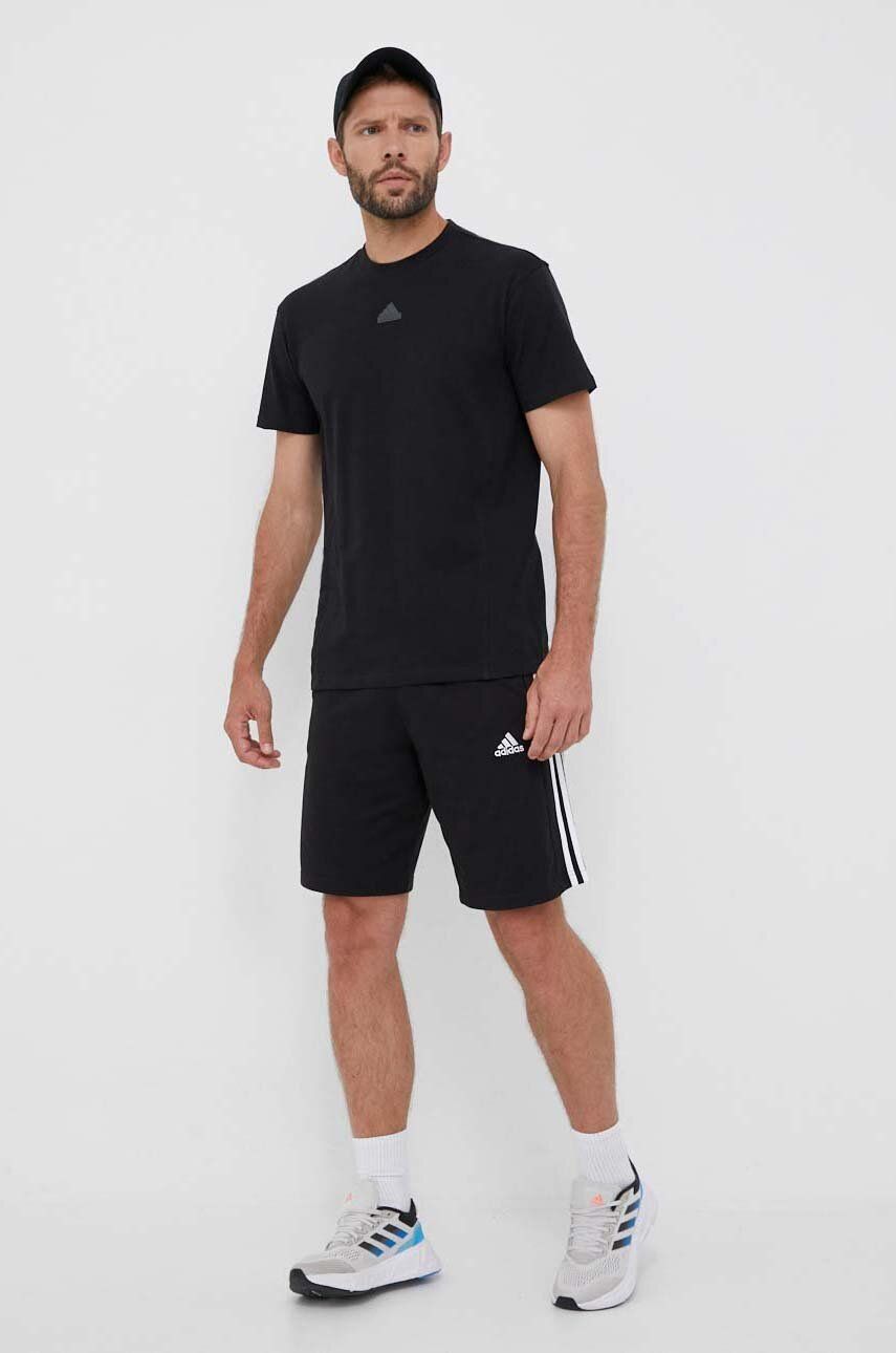 Šortky adidas Originals Essentials Single Jersey 3-Stripes Shorts Čierna | IC9382, 0