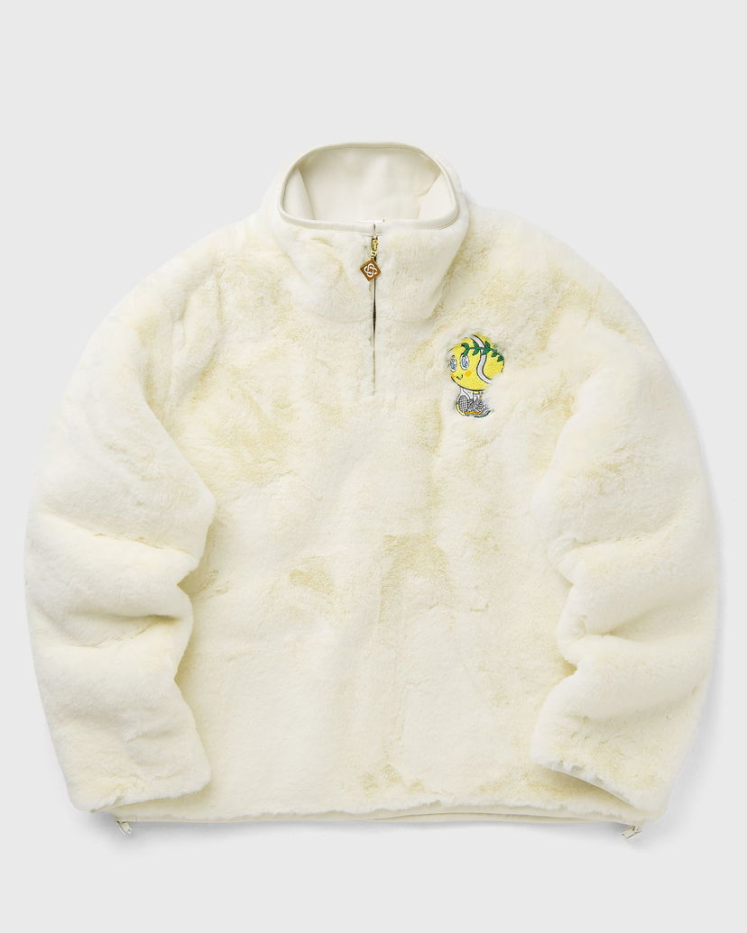 Bunda Casablanca Faux Fur Half-Zip Jacket Biela | M-AW25-OT-228-01