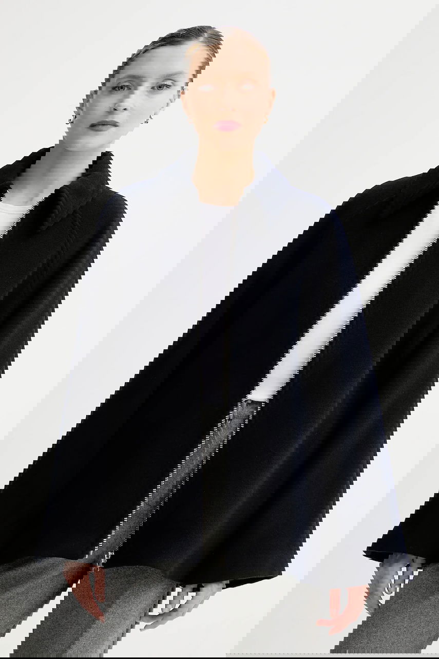 Bunda Samsoe Samsoe ALMA Wool Cape Jacket Navy | F23300184, 0