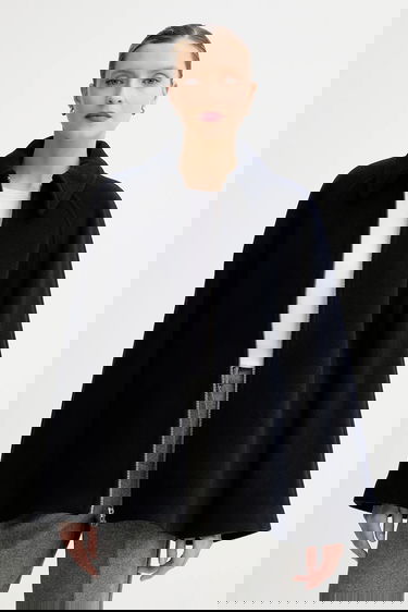 Bunda Samsoe Samsoe ALMA Wool Cape Jacket Navy | F23300184, 0