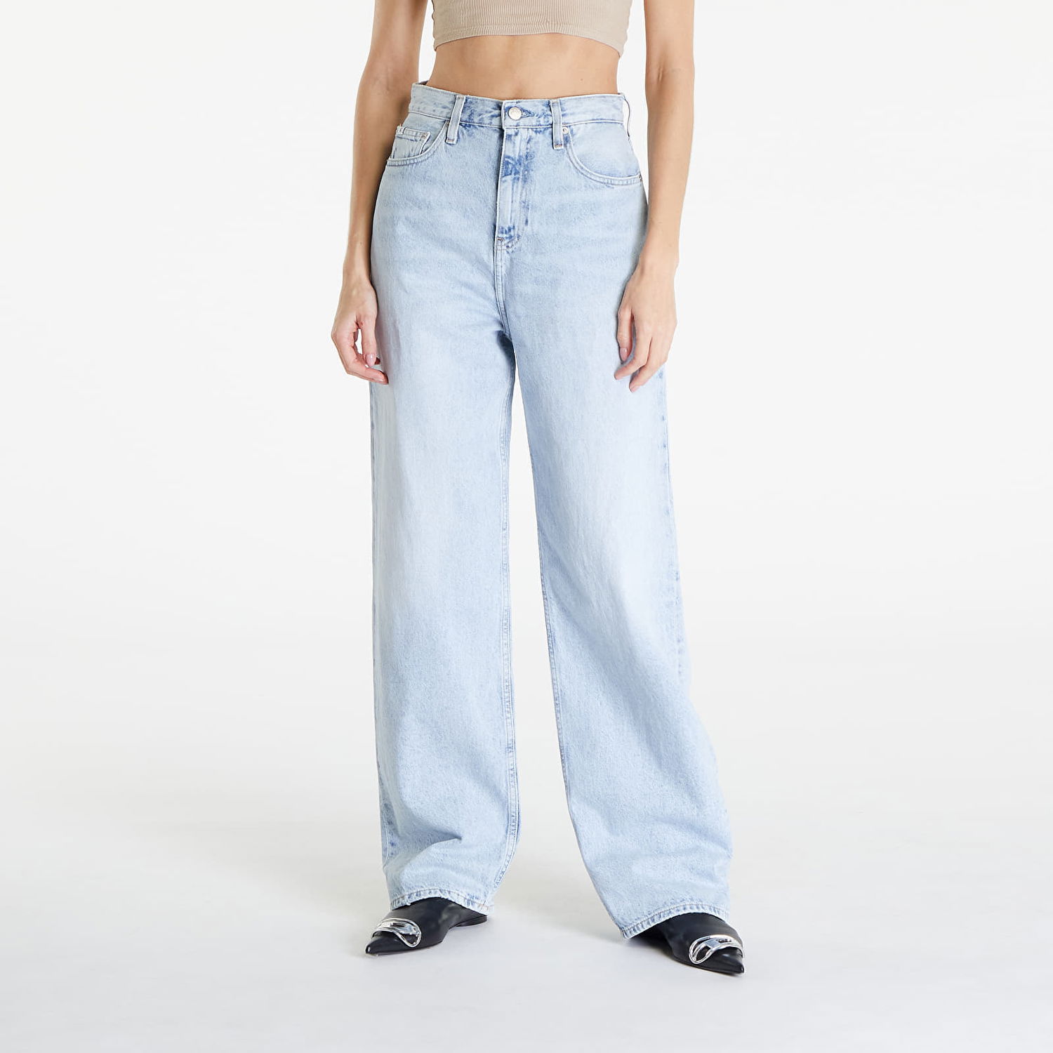 Džínsy CALVIN KLEIN High Rise Relaxed Coated Jeans Denim Light Modrá | J20J223427 1AA, 0