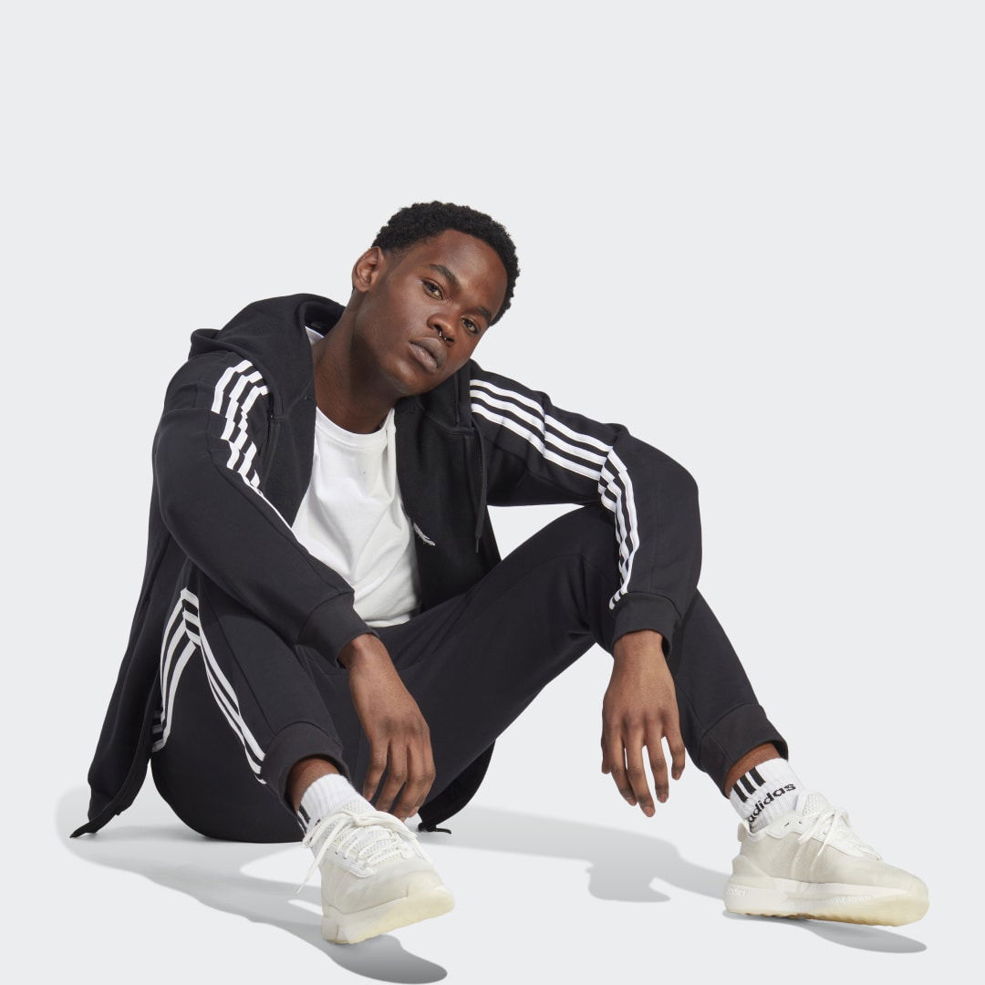 Essentials Fleece 3-Stripes Tapered Cuff Pants