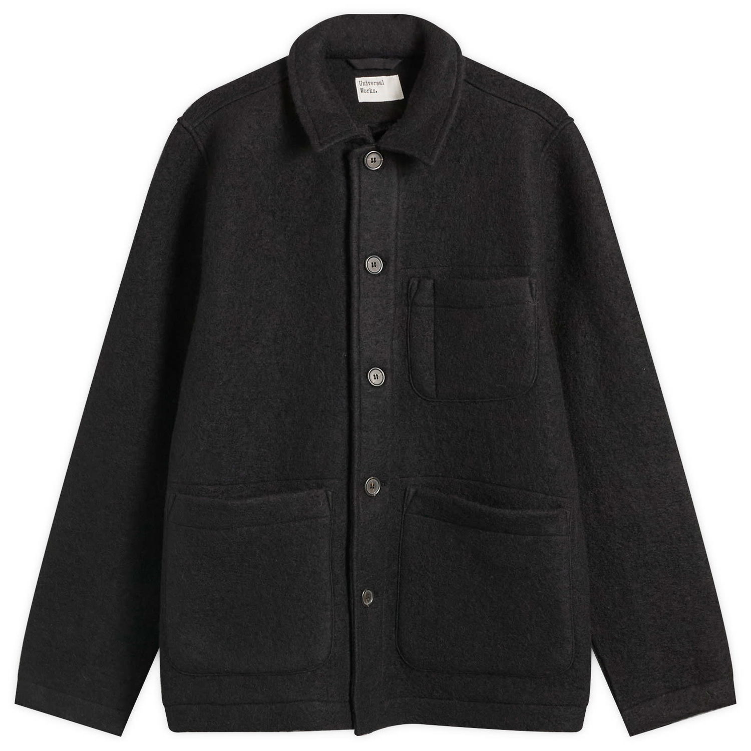 Bunda Universal Works Wool Fleece Field Jacket, Size Small Čierna | 00017-BLK, 1