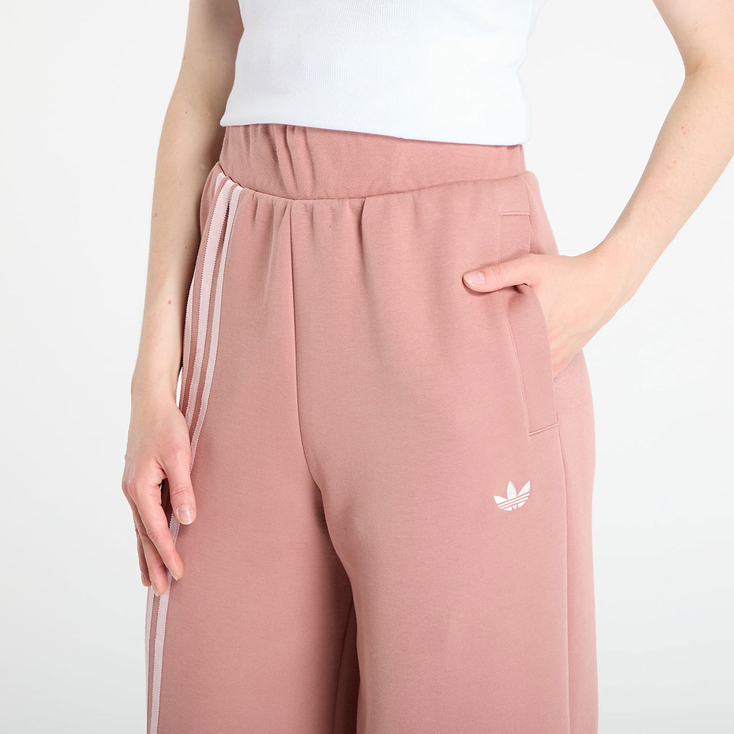 Nohavice adidas Performance Off Placed 3-Stripes Wide Leg Pants Ružová | JW3621, 1