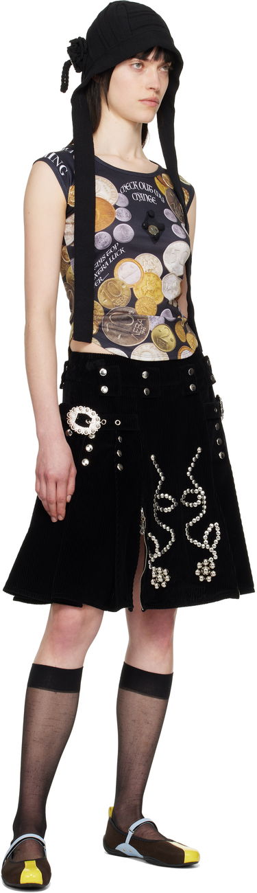 Sukňa Chopova Lowena Chopova Lowena Angelica Coin Print Short Sleeve Top Čierna | 2302, 3