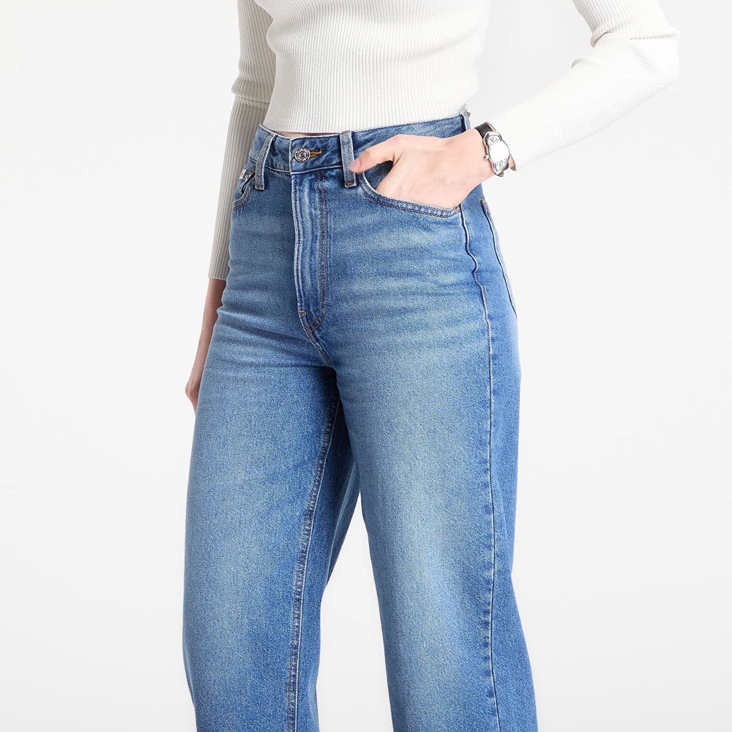 Džínsy CALVIN KLEIN Jeans Eu Barrel Jeans Blue Modrá | LV047E626G MZK, 1